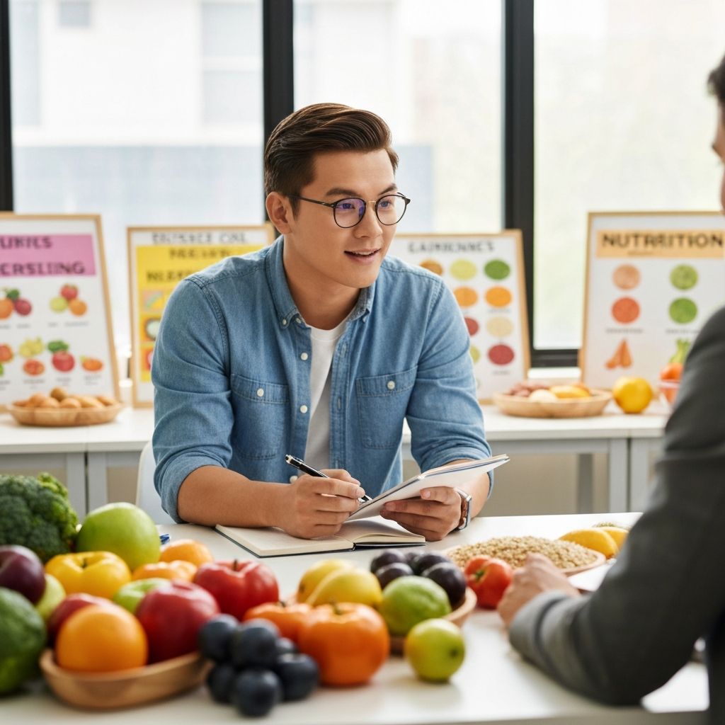 Person learning about nutrition